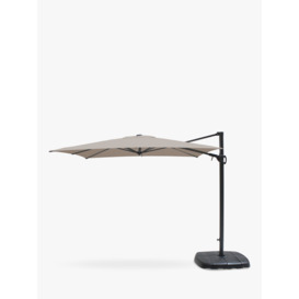 KETTLER Free Arm Square Garden Parasol with Base, 2.5m