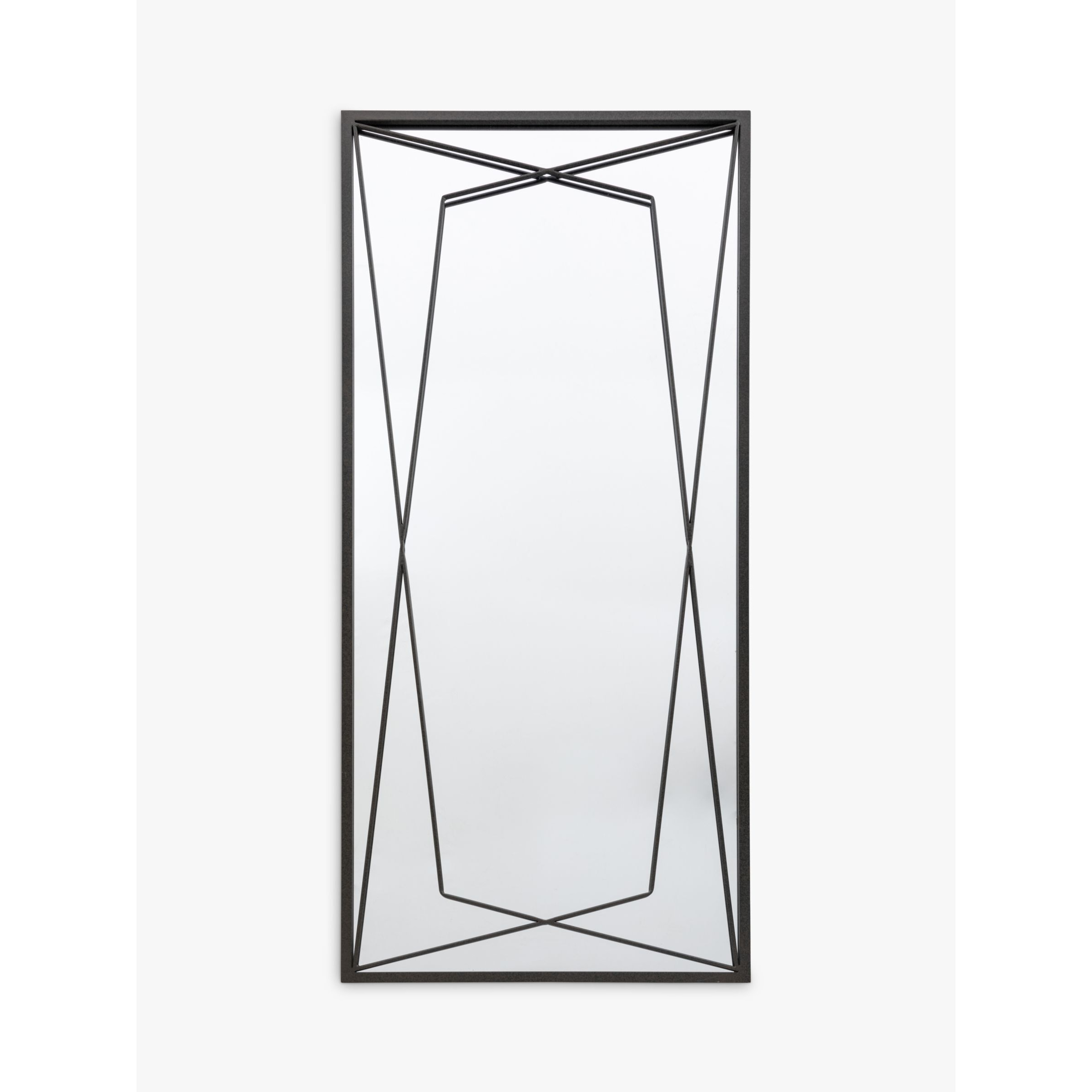 Gallery Direct Thurrock Rectangular Metal Frame Leaner Mirror, 160 x 75cm, Black - image 1