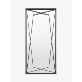 Gallery Direct Thurrock Rectangular Metal Frame Leaner Mirror, 160 x 75cm, Black - thumbnail 1