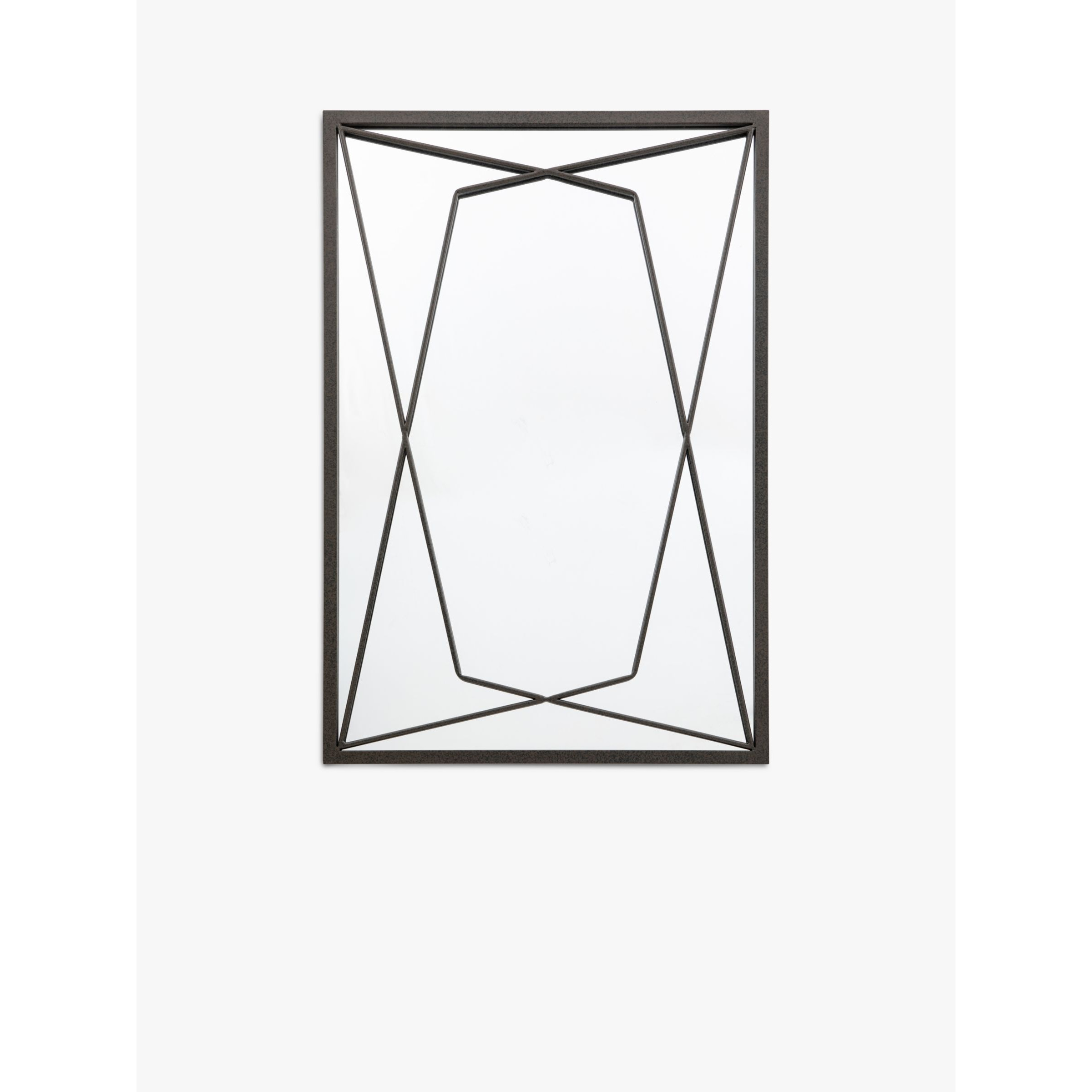 Gallery Direct Thurrock Rectangular Metal Frame Wall Mirror, 95 x 65cm, Black - image 1