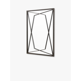 Gallery Direct Thurrock Rectangular Metal Frame Wall Mirror, 95 x 65cm, Black - thumbnail 2