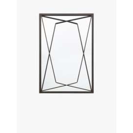 Gallery Direct Thurrock Rectangular Metal Frame Wall Mirror, 95 x 65cm, Black - thumbnail 1