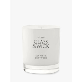 Glass & Wick Sea Mist & Driftwood Scented Candle, 220g