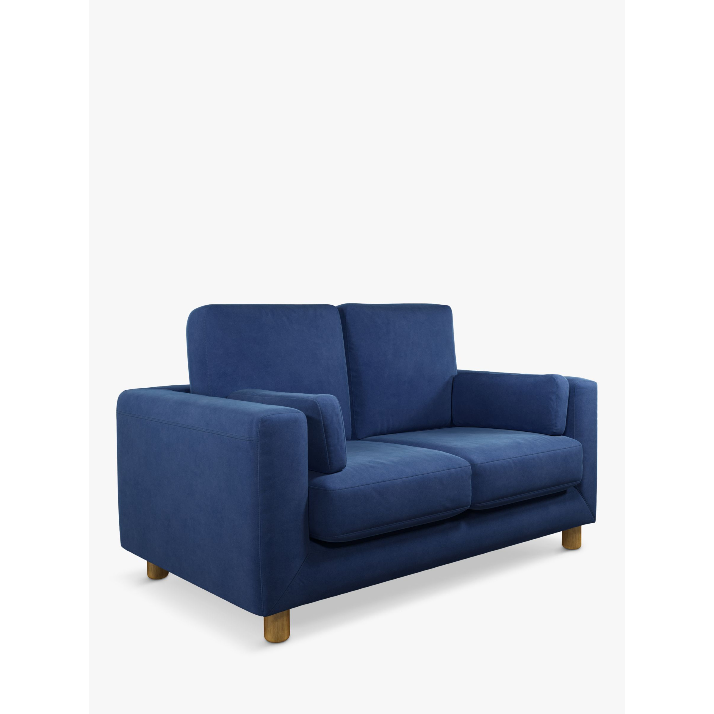 John Lewis Milton Small 2 Seater Sofa, Dark Leg, Navy Velvet
