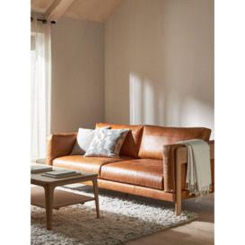 John Lewis Nest Grand 4 Seater Leather Sofa, Light Leg, Butterscotch Leather - thumbnail 2