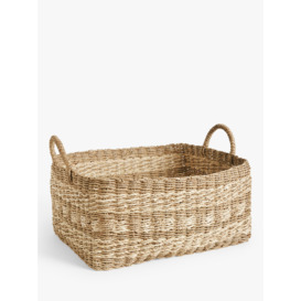 John Lewis Rectangular Seagrass Basket, Natural/White