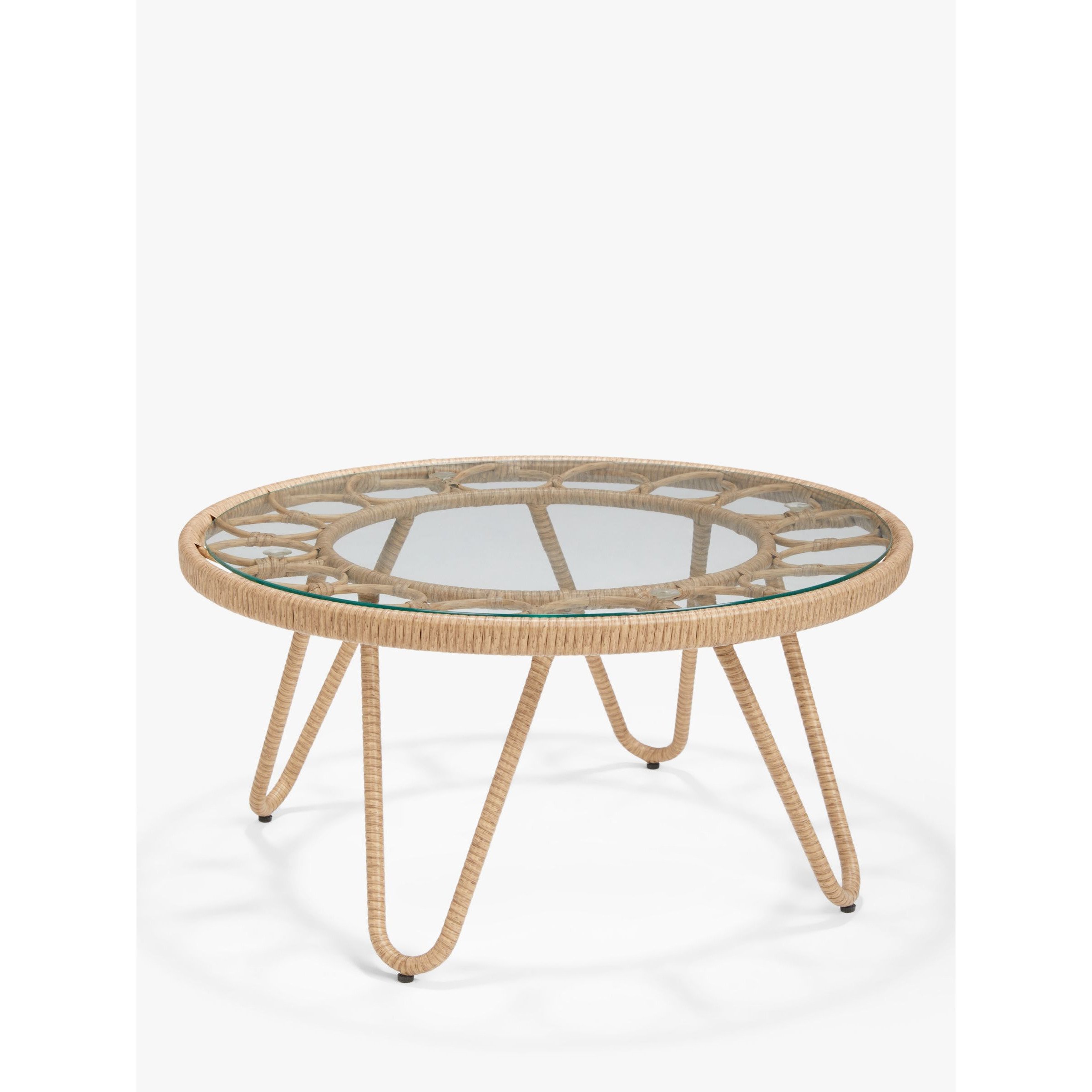 John Lewis Infinity Cane Garden Coffee Table, 75cm, Natural - image 1