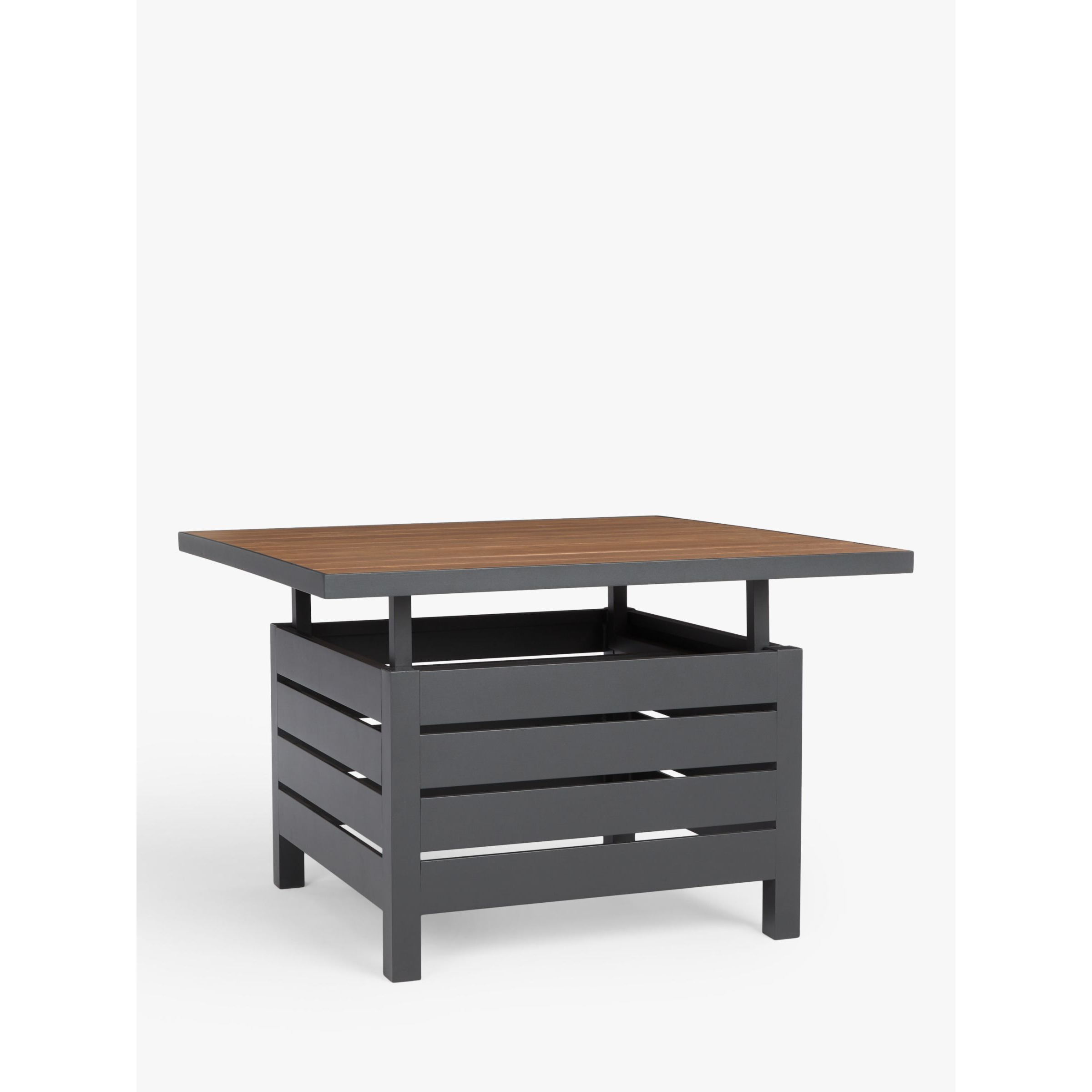 John Lewis Platform Height-Adjustable Square Garden Dining Table, 81cm, Grey - image 1