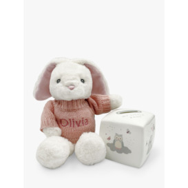 Babyblooms Personalised Bunny and Bone China Money Box