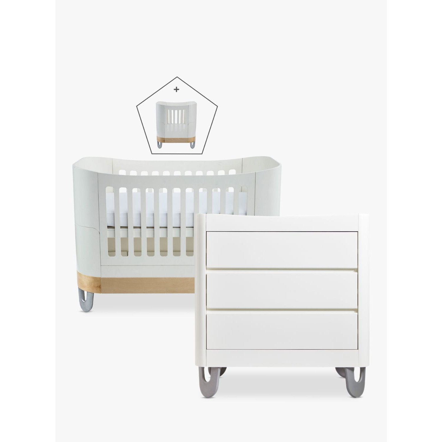 Gaia Baby Serena Cotbed + Mini with Dresser Nursery Room Set - image 1