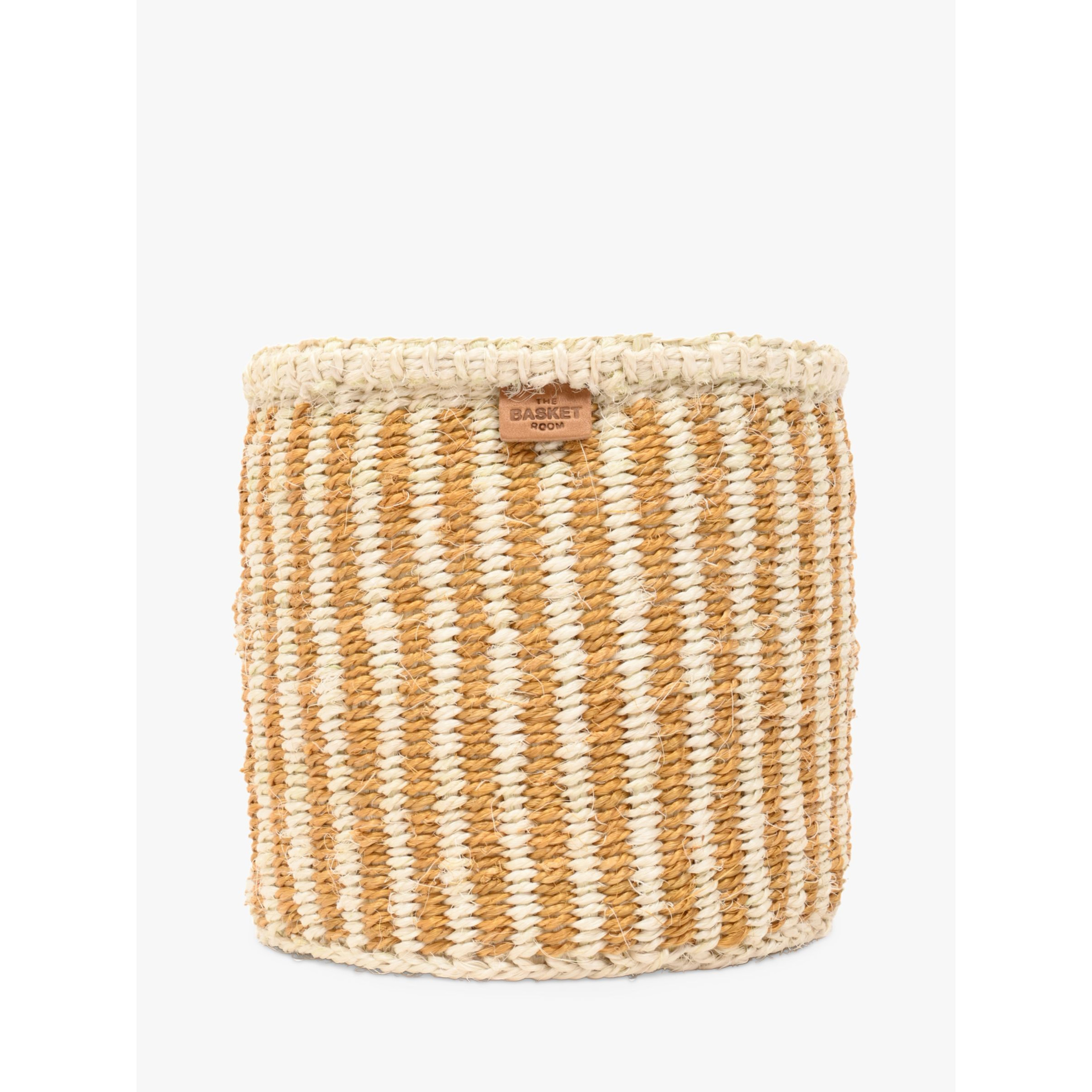The Basket Room Hotuba Woven Storage Basket, Gold Stripe, Small - image 1