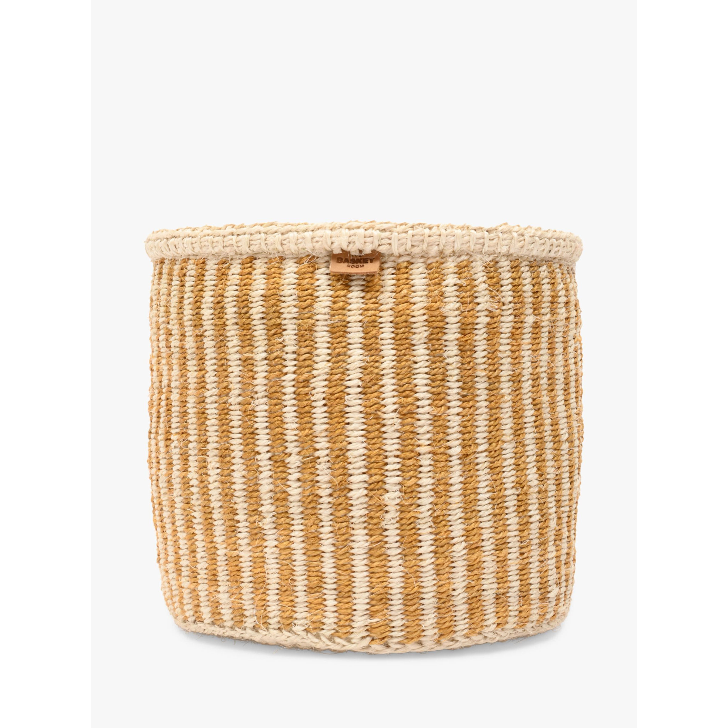 The Basket Room Hotuba Woven Storage Basket, Gold Stripe, Medium - image 1