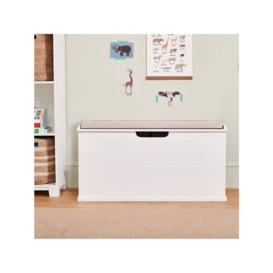 Great Little Trading Co Classic Toy Box with Cushion, White/Grey - thumbnail 2