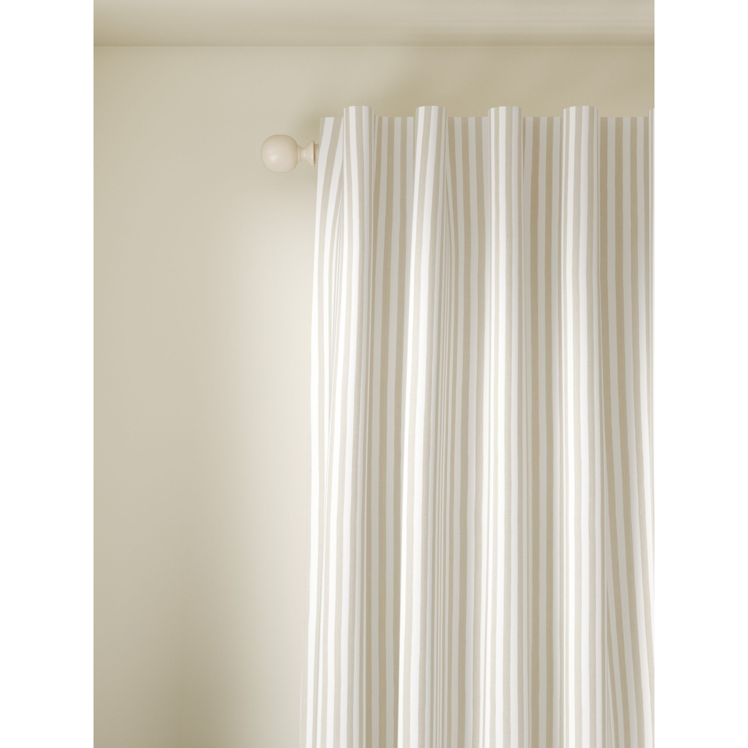 John Lewis Conwy Stripe Print Pair Lined Hidden Tab Top Curtains - image 1
