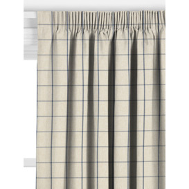 John Lewis Classic Check Made to Measure Curtains or Roman Blind, Lake Blue - thumbnail 2