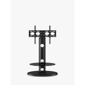 Alphason Argon Oval Pedestal TV Stand with Mount for TVs up to 50”, Black - thumbnail 1