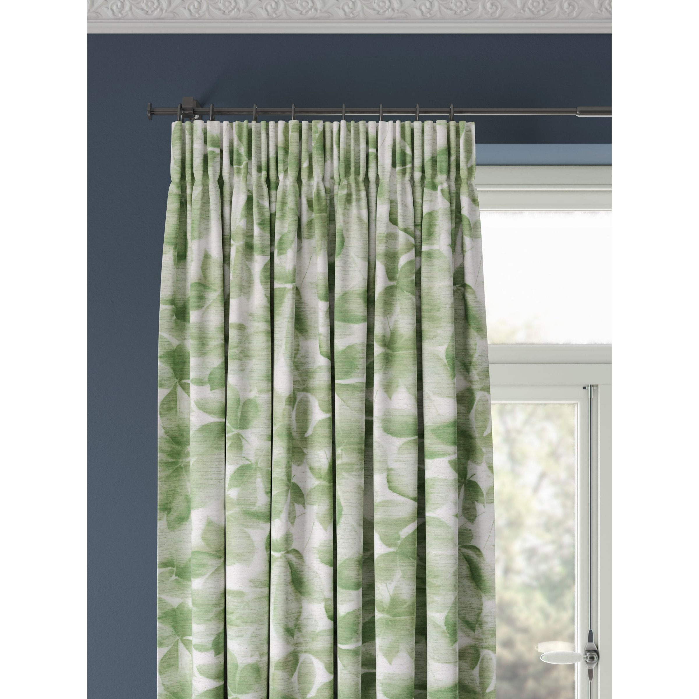Harlequin Grounded Green Pair Lined Pencil Pleat Curtains, Green - image 1