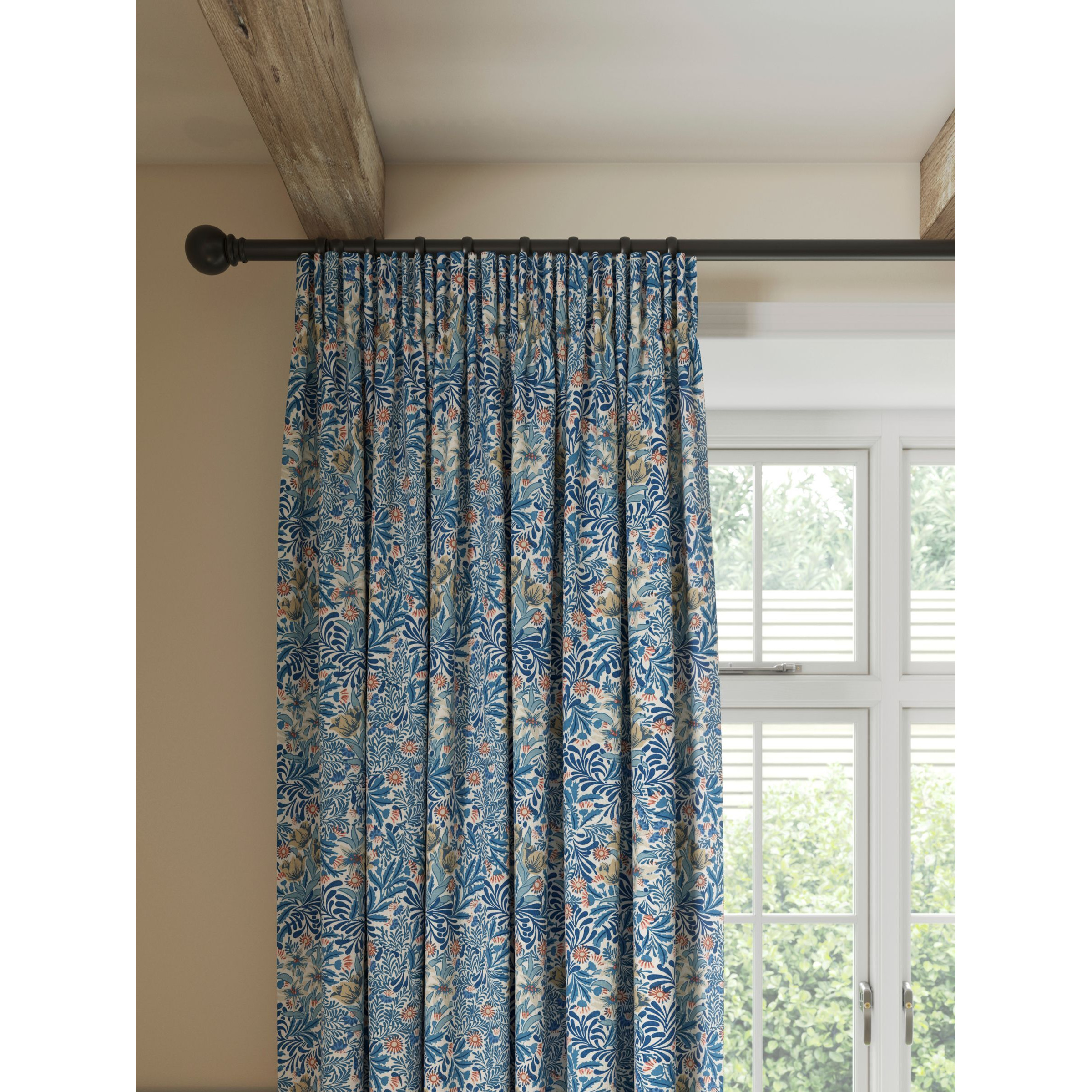 Morris & Co. Bower Pair Lined Pencil Pleat Curtains - image 1