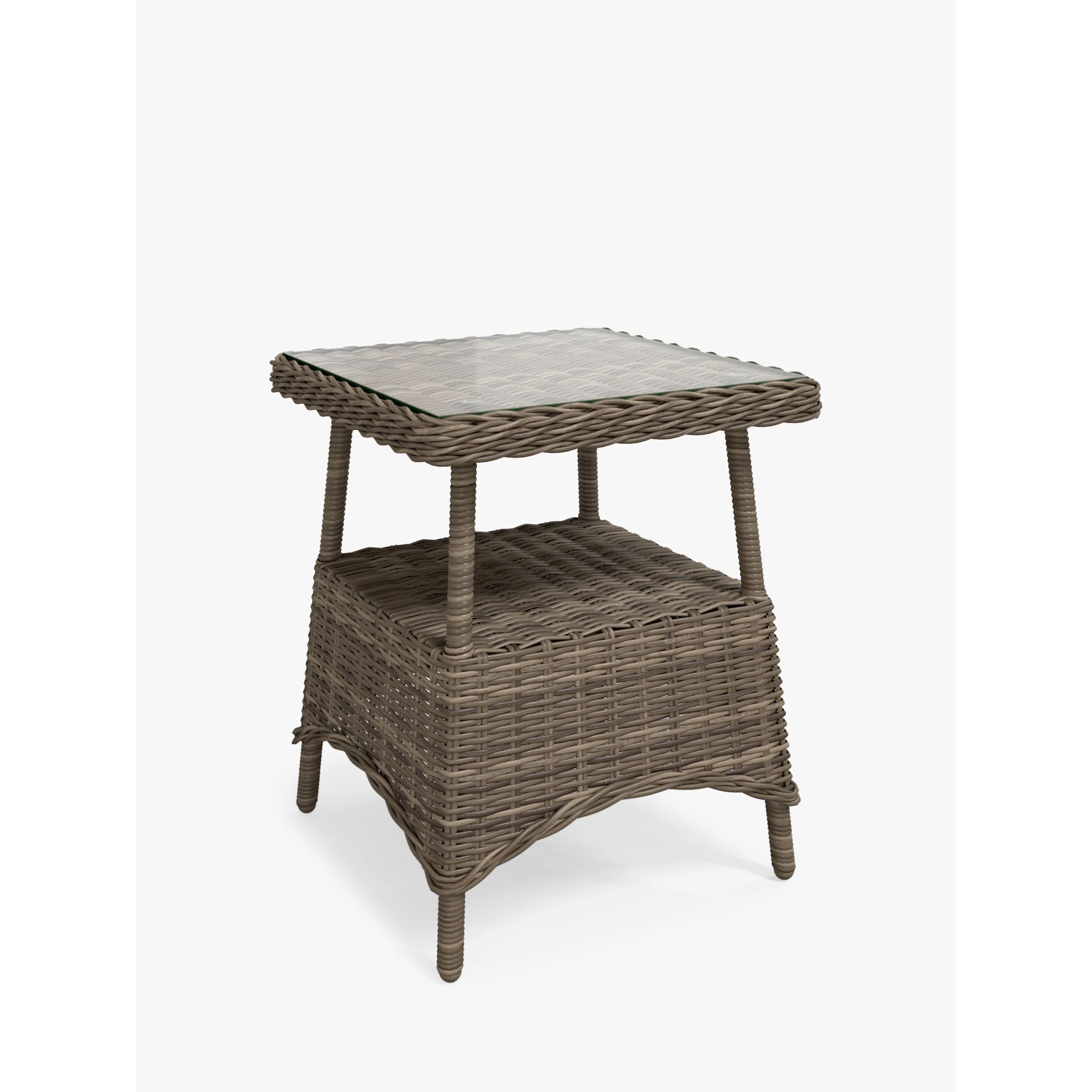 John Lewis Rye Woven Square Garden Side Table, Natural - image 1