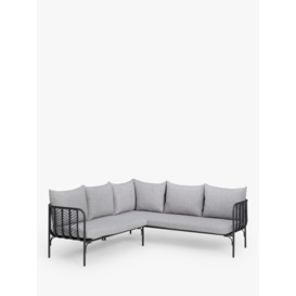 John Lewis Chevron 4-Seater Corner Garden Sofa, Black/Grey