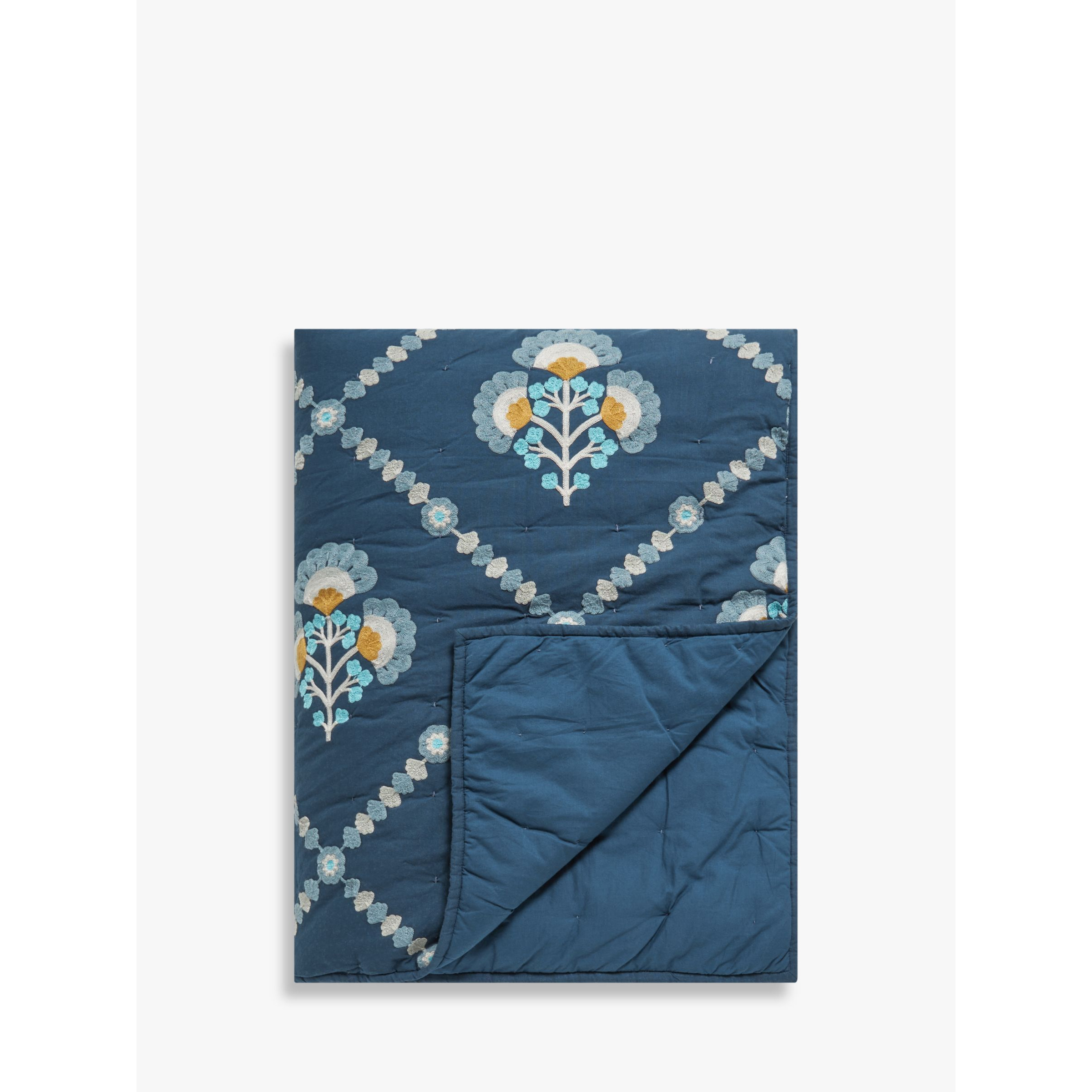 John Lewis Trellis Embroidery Quilted Bedspread, L220 x W220cm - image 1