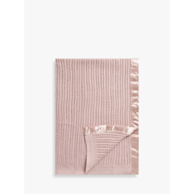John Lewis Baby Organic Cotton Cellular Cotbed Blanket, 120 x 100cm, Plaster Pink