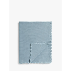 John Lewis Scalloped Cotton Baby Blanket, 100 x 80cm - thumbnail 1
