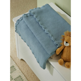 John Lewis Scalloped Cotton Baby Blanket, 100 x 80cm - thumbnail 2
