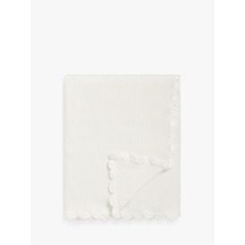 John Lewis Scalloped Cotton Baby Blanket, 100 x 80cm