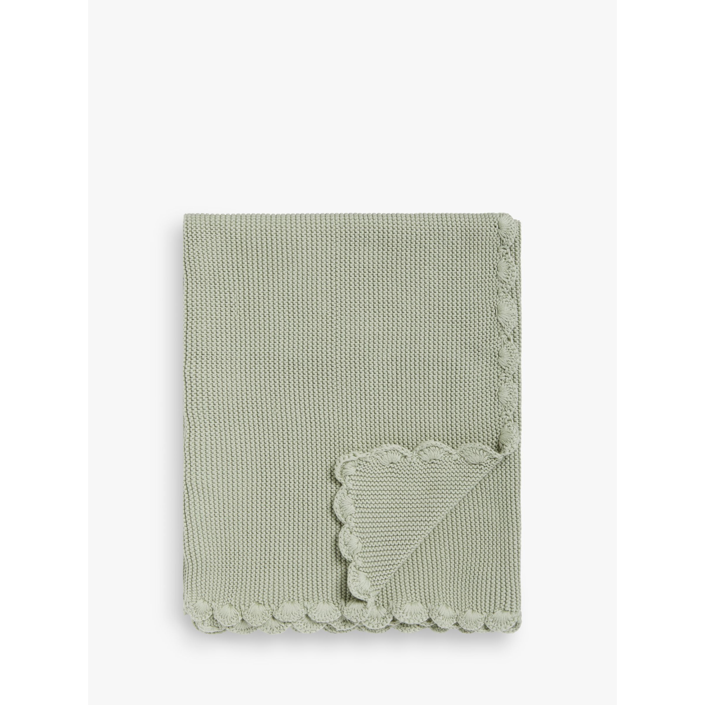 John Lewis Scalloped Cotton Baby Blanket, 100 x 80cm - image 1