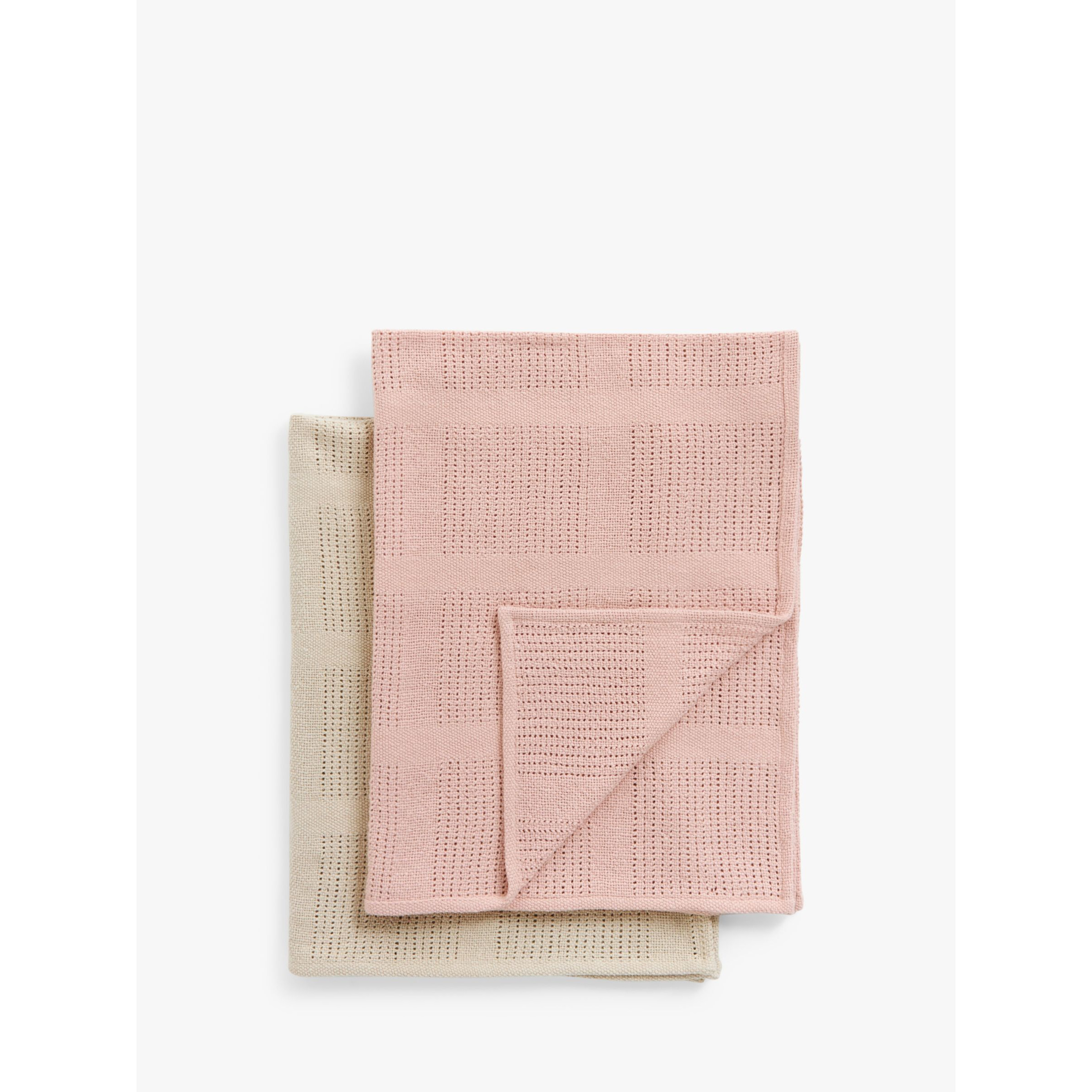 John Lewis Baby Cellular Blanket, Pack of 2, 90 x 70cm - image 1