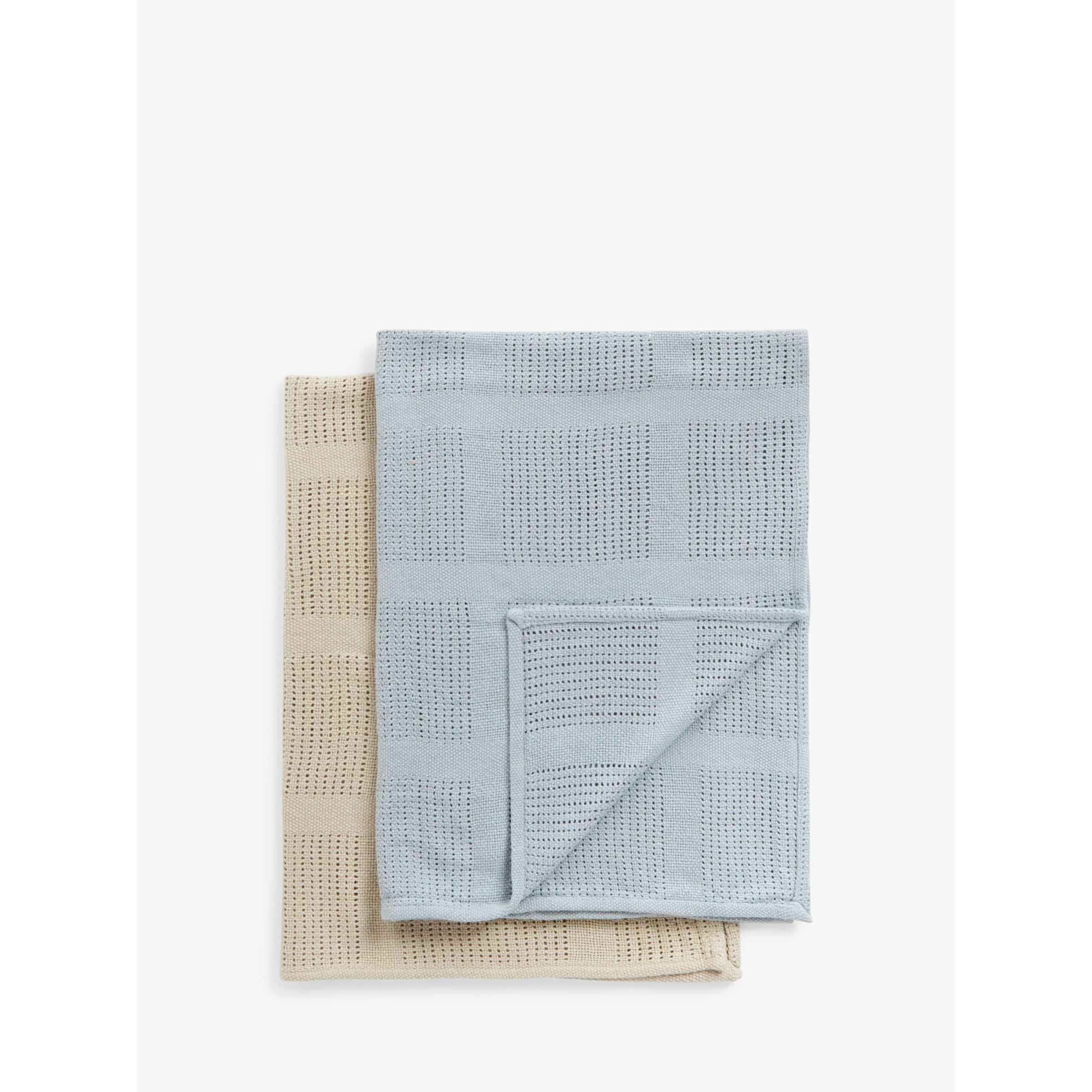 John Lewis Baby Cellular Blanket, Pack of 2, 90 x 70cm - image 1