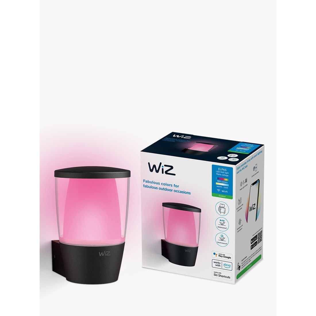 WiZ Elpas Outdoor Wall Light, Black - image 1