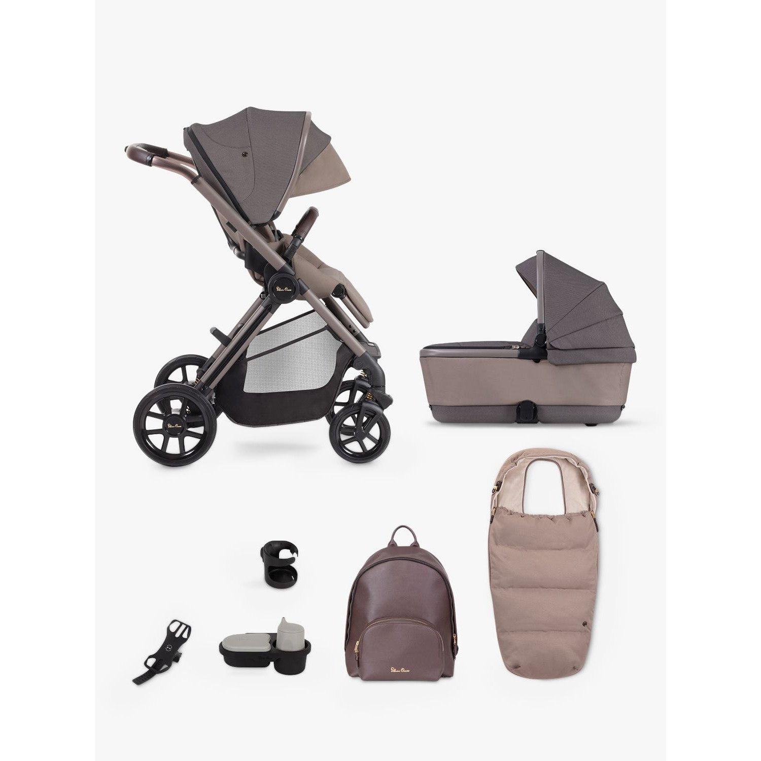 Silver Cross Reef Pushchair, First Bed Folding Carrycot & Accessories  Ultimate Pack by John Lewis & Partners