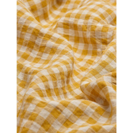 Piglet in Bed Gingham Linen Flat Sheet - thumbnail 2