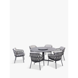 4 Seasons Outdoor Calpi & Embrace 6-Seater Garden Dining Set with Lazy Susan, Anthracite - thumbnail 1