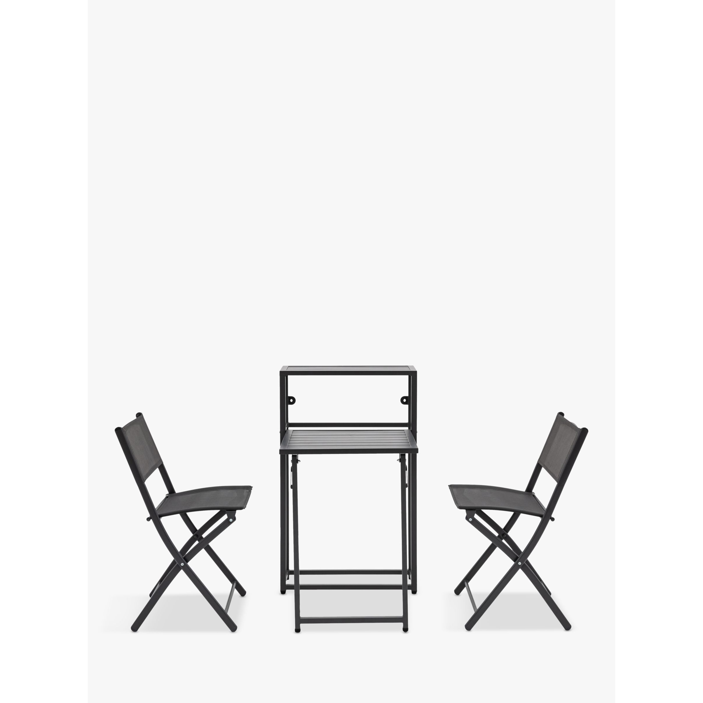 Gallery Direct Kavala Folding 2-Seater Garden/Balcony Bistro Table & Chairs Set, Dark Grey - image 1