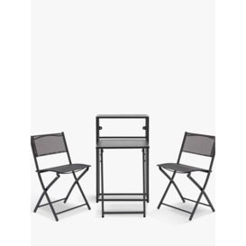 Gallery Direct Kavala Folding 2-Seater Garden/Balcony Bistro Table & Chairs Set, Dark Grey - thumbnail 2