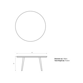 John Lewis Basket Round Garden Dining Table, 150cm, Grey/Anthracite - thumbnail 2