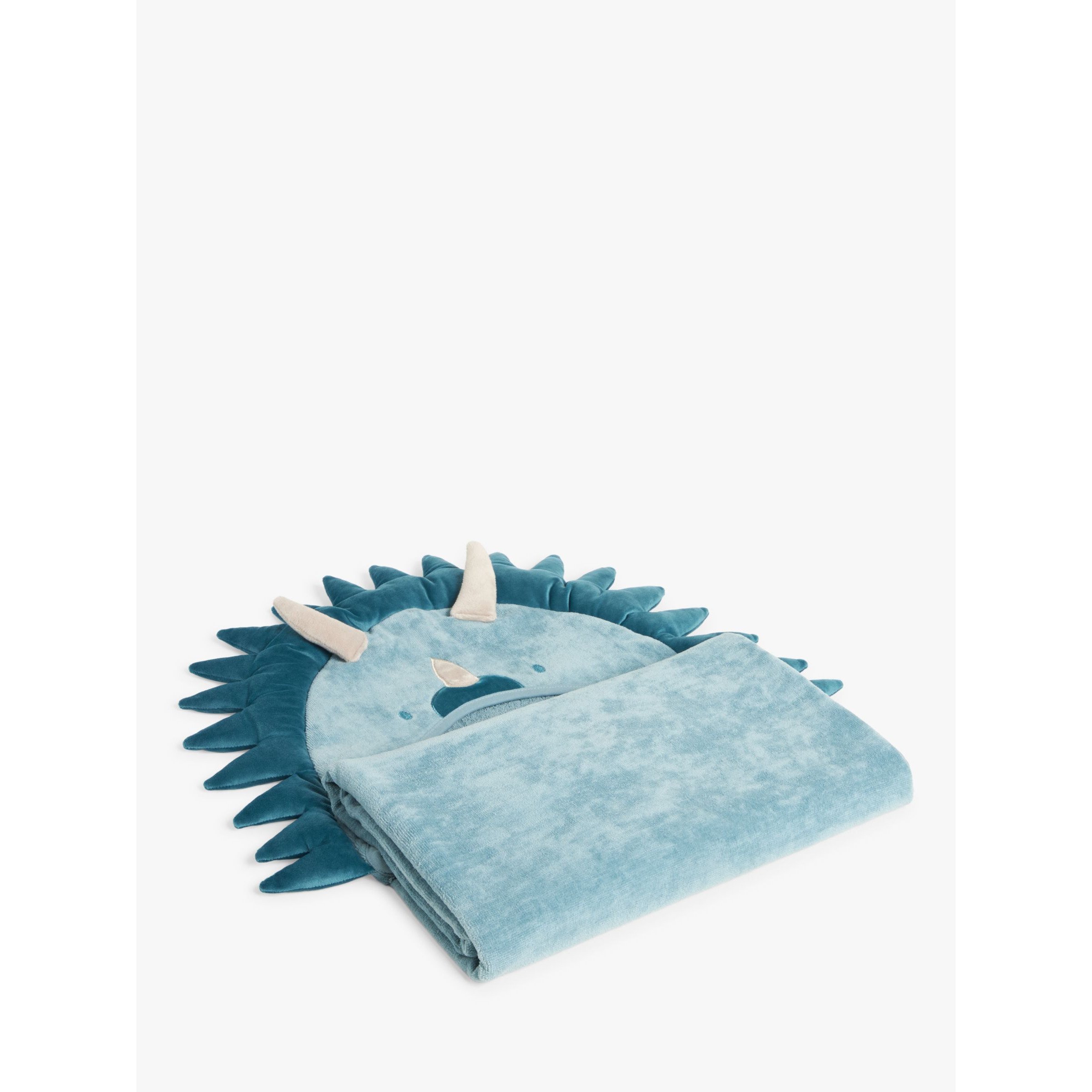 John Lewis Kids' Dino Hooded Towel, Blue/Multi - image 1