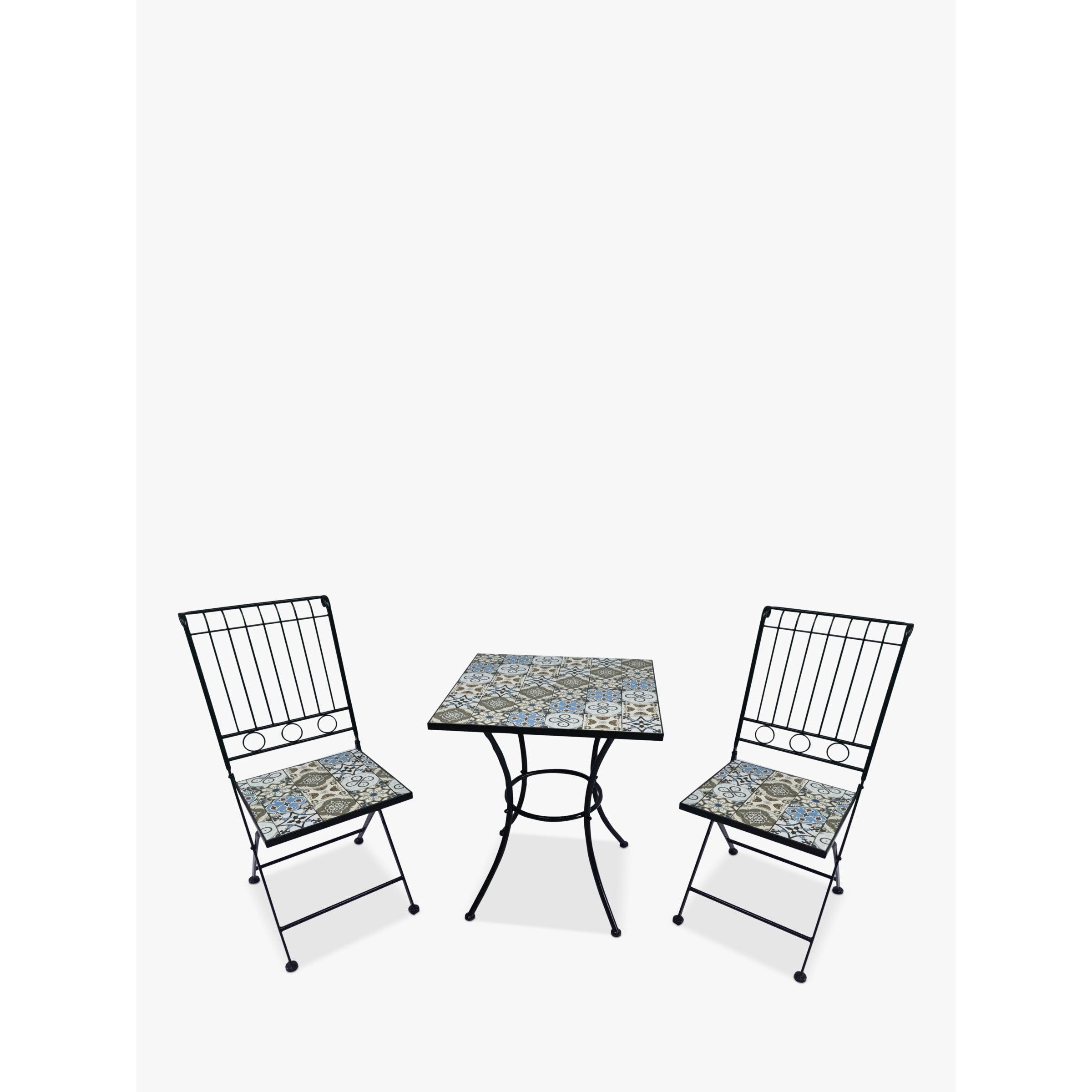 Suntime Alexandria Mosaic 2-Seater Garden Bistro Table & Chairs Set, Black/Multi - image 1