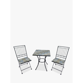 Suntime Alexandria Mosaic 2-Seater Garden Bistro Table & Chairs Set, Black/Multi - thumbnail 1