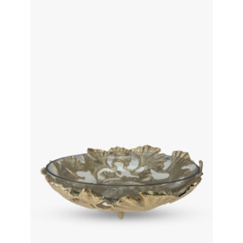 Culinary Concepts Ginkgo Leaf Decorative Bowl, 33cm, Gold/Clear - thumbnail 1