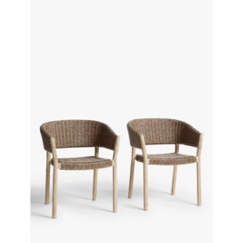 John Lewis Burford Garden Woven Dining Chairs, Set of 2, FSC-Certified (Acacia Wood), Natural - thumbnail 1