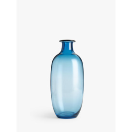 John Lewis Tinted Glass Bottle Vase, H13cm, Blue - thumbnail 1
