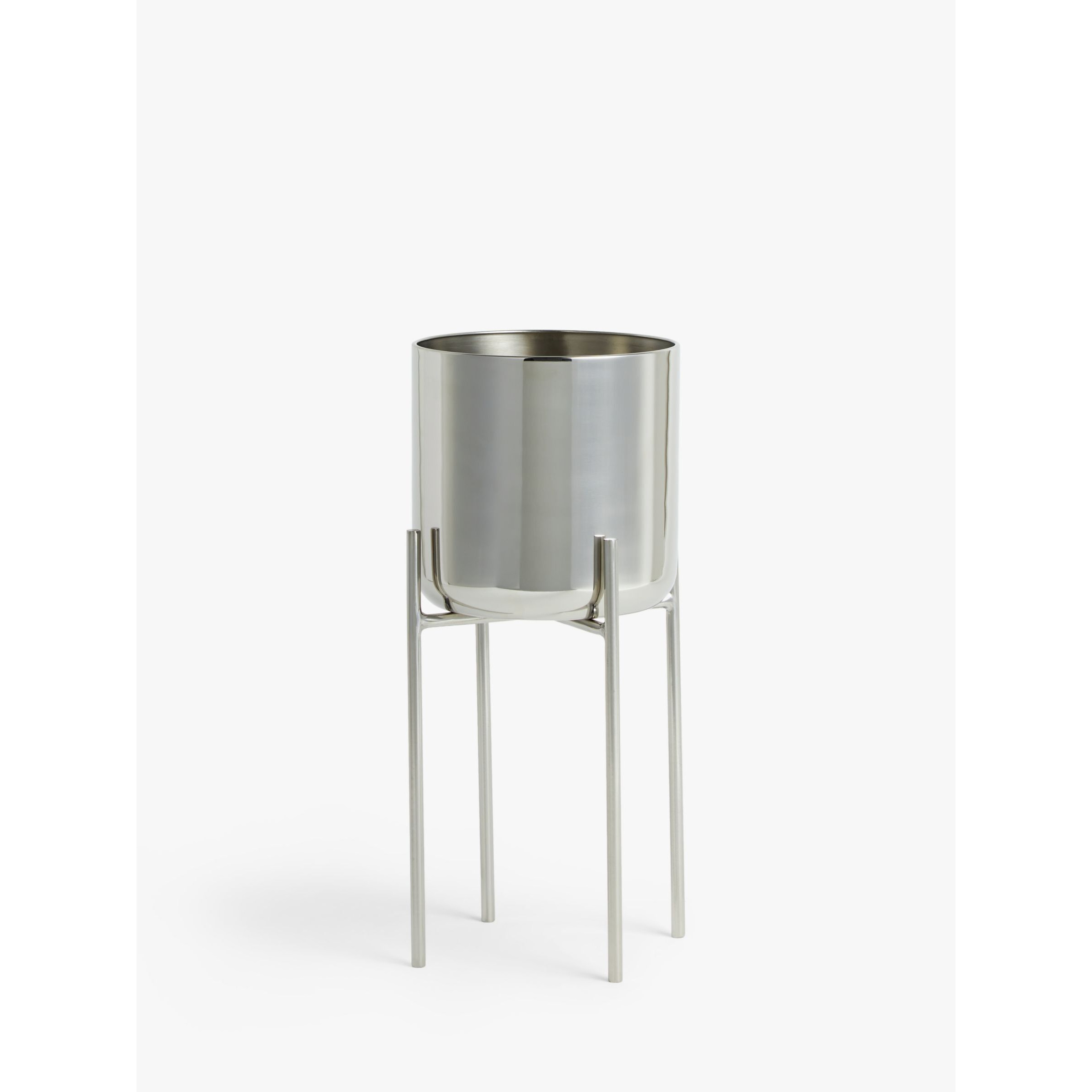 John Lewis Indoor Stainless Steel  Planter & Stand, Silver - image 1