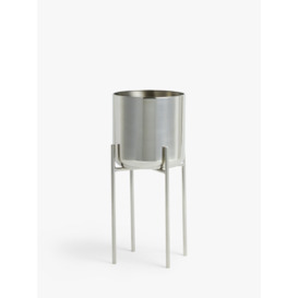 John Lewis Indoor Stainless Steel  Planter & Stand, Silver