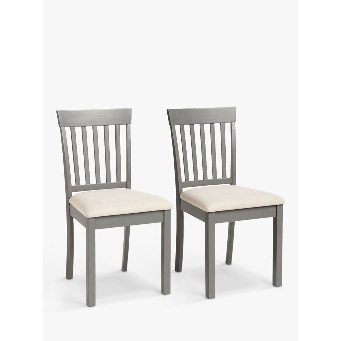 John Lewis ANYDAY Wilton Slatted Dining Chair, Set of 2, Grey - image 1