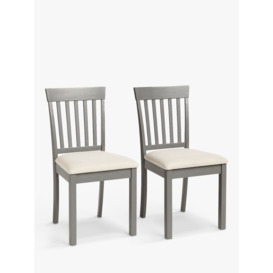 John Lewis ANYDAY Wilton Slatted Dining Chair, Set of 2, Grey - thumbnail 1