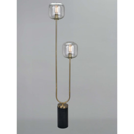 Pacific Florence Glass Floor Lamp, Black/Gold